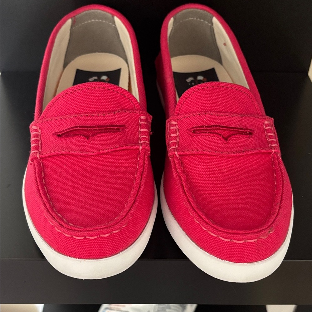 Cole Haan Bright Red Canvas Slip-On Loafers